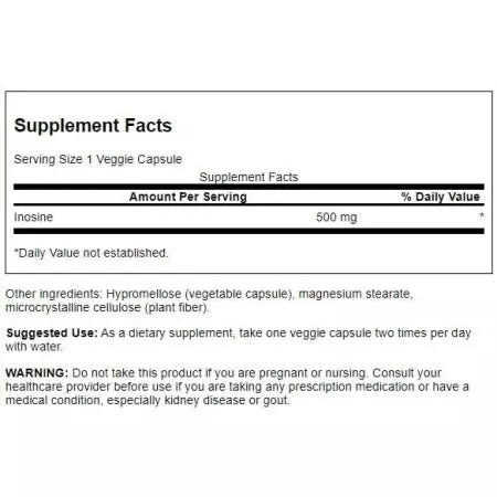 Swanson inosine 500 mg 60 veg capsules