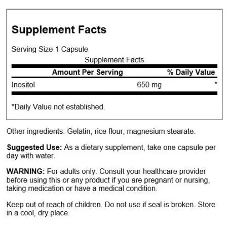 Swanson inositol 650 mg 100 cápsulas