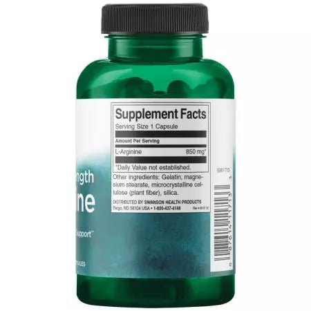 Swanson Larginine 850mg 90 cápsulas