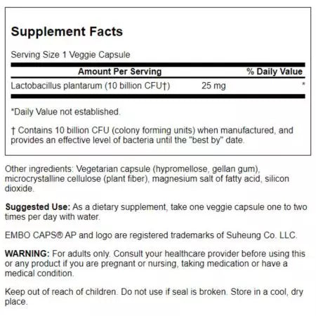 Swanson L. Plantarum Probiotic 10 δισεκατομμύρια CFU 30 veggie drcapsules