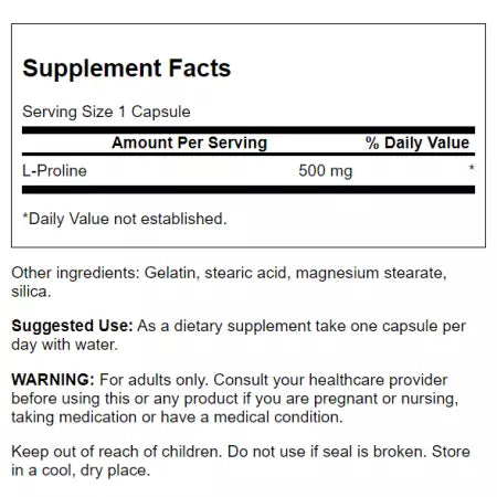 Swanson lproline 500 mg 100 capsule