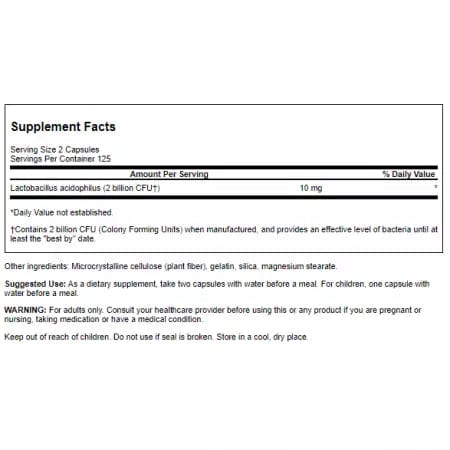 Swanson Lactobacillus Acidophilus 1 Billion CFU 250 Capsules