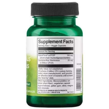 Swanson Lactobacillus Rhamnosus with FOS 5 Billion CFU 60 Vegetarian DrCapsules