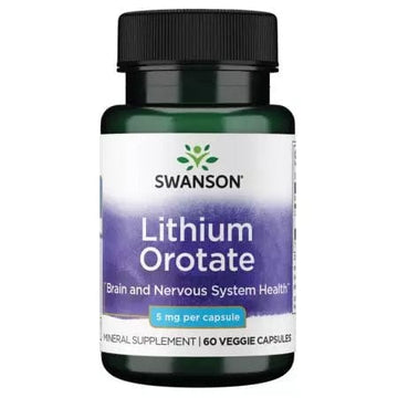 Swanson Lithium Orotate 5 mg 60 Vegetarian Capsules