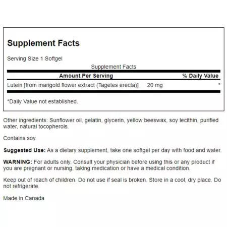 Swanson Lutein 20 mg 120 Softgele