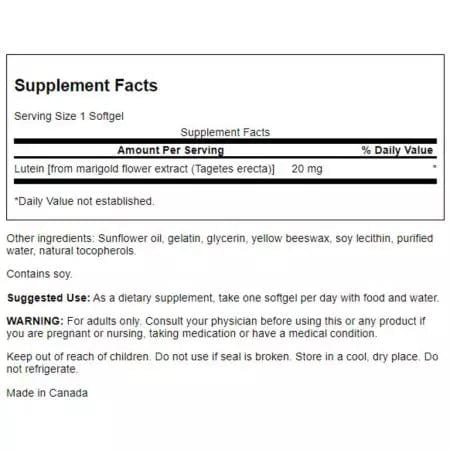 Swanson Lutein 20 mg 120 Softgels