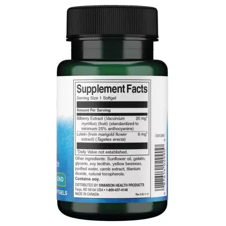 SWANSON LUTEIN & BILBERY 120 Softgels