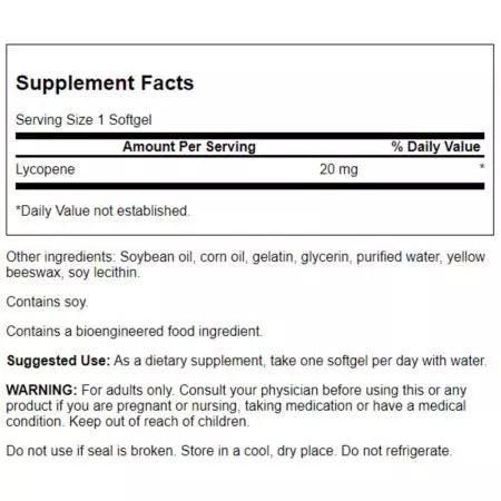 Swanson Lycopene 20 mg 60 softgels