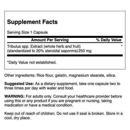 Swanson Mega Tribulus ekstrakt 250 mg 120 kapslit