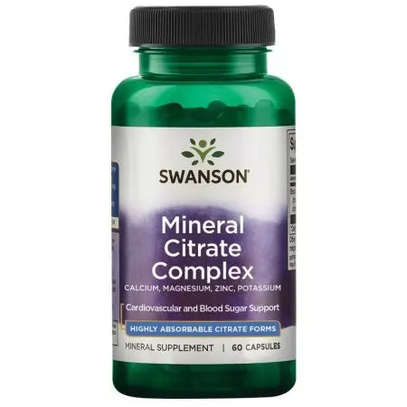 Swanson Mineral Citrate Complex Calcio, magnesio, zinco, potassio 60 capsule