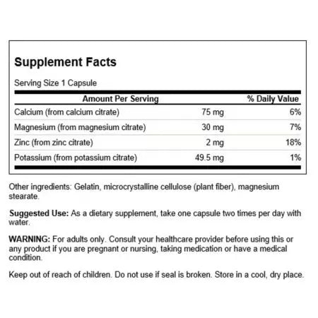 Swanson mineralcitratkomplex kalcium, magnesium, zink, kalium 60 kapslar