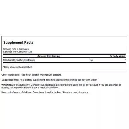 Swanson MSM 500mg 250 Capsules