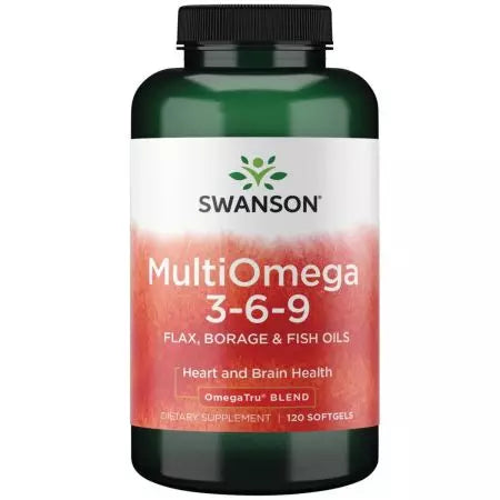 Swanson Multiomega 369 Flax, borraje y aceites de pescado 120 Softgels