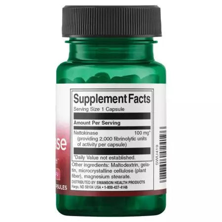 Swanson Nattokinaasi 2 000 fu 100 mg 30 kapselia