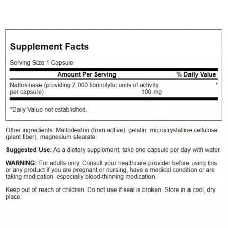 Swanson Nattokinase 2,000 FU 100 mg 30 Capsules