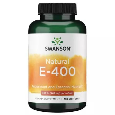 „Swanson“ natūralus vitaminas E natūralus 400IU (268 mg) 250 minkštųjų duobių