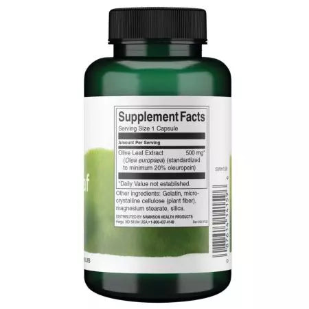 Extracto de hoja de oliva Swanson 500 mg 120 cápsulas