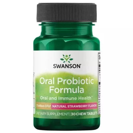 Swanson Oral Probiotic Formula 3 milliarder CFU 30 Chewables, Strawberry Flavor