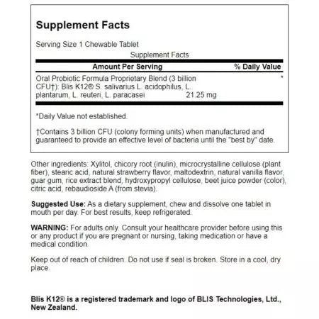 Swanson Oral Probiotic Formel 3 Milliarden KBE 30 Kautables, Erdbeergeschmack