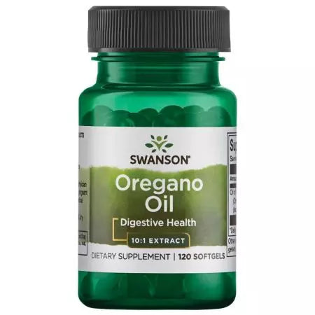 Swanson oregano eļļa 10: 1 ekstrakts 150 mg 120 mīksto želeju