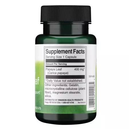 Swanson Papaya Leaf 400 mg 60 Capsule