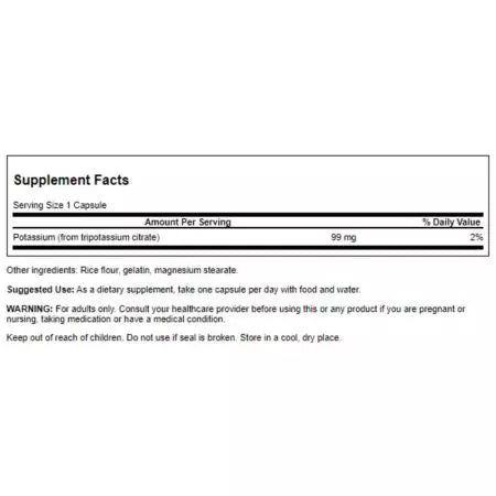 Swanson kaliumcitrat 99 mg 120 kapslar