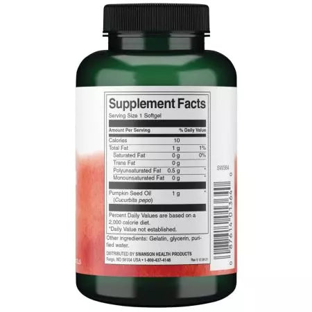 Λάδι σπόρου κολοκύθας Swanson 1.000 mg 100 softgels