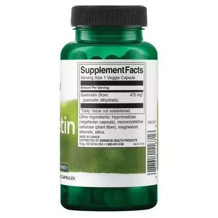 „Swanson Quercetin 475mg 60“ veganiškų kapsulių