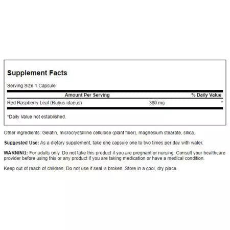 Swanson Red Raspberry Foglie 380 mg 100 capsule