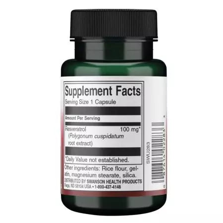 Swanson resveratrol 100 mg 30 kapselia