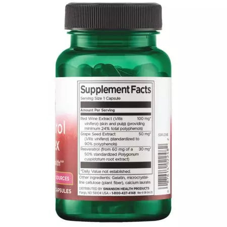 Swanson Resveratrol Complex 180 mg 60 kapsler