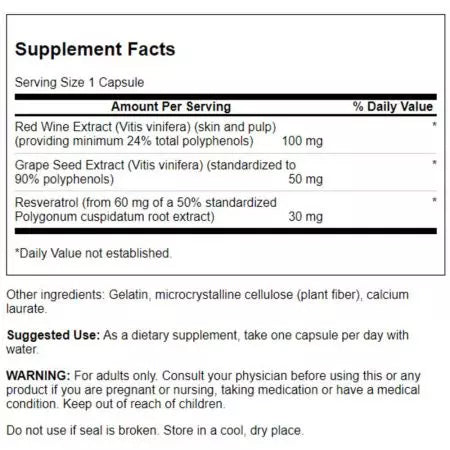 Swanson Resveratrol Complex 180 mg 60 kapsler