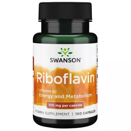 „Swanson Riboflavin“ vitaminas B2 100 mg 100 kapsulių