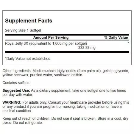 Swanson Royal Jelly 333,33 mg 100 pehmed käigud