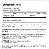 Swanson Sarsaparilla Root 450 mg 60 Capsules