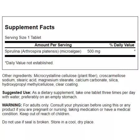 Swanson Spirulina 500 mg 180 Tablets