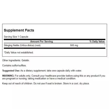 Swanson Stinging Nettle Root 500 mg 100 Capsules