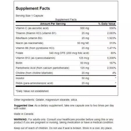 Swanson Super Stress BComplex com cápsulas de vitamina C 240