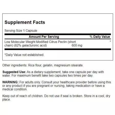 Swanson Ultra PectiPure Modified Citrus Pectin 600mg 60 Capsules