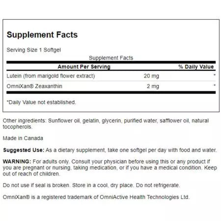 Swanson Ultra Synergistiline silmade tervis 60 pehmed käigud