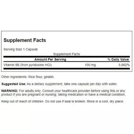 Swanson vitamina B6 piridoxina 100mg