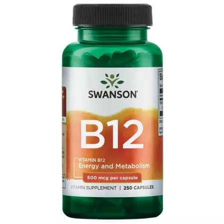 „Swanson Vitamin B12 500mcg 250“ kapsulės