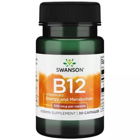 Swanson Vitamin B12 Κυανοκοβαλαμίνη 500 MCG 30 κάψουλες