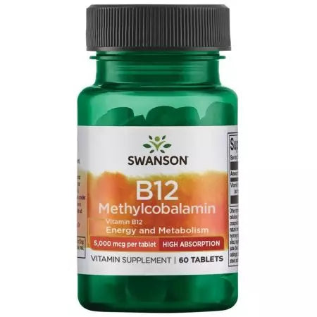 Swanson vitamīns B12 metilkobalamīns 5000 mcg 60 tabletes