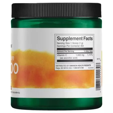 Swanson vitamin C pulver 100% rent 1.000 mg 16 oz pulver