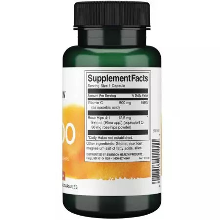 Swanson Vitamin C με τριαντάφυλλα 500 mg 100 κάψουλες