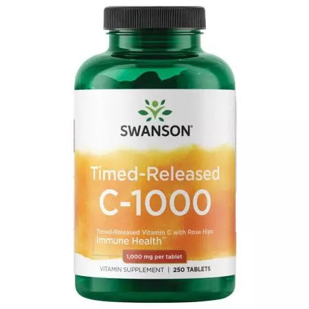 „Swanson“ vitaminas C su rožių klubų laiko tik 1 000 mg 250 tablečių