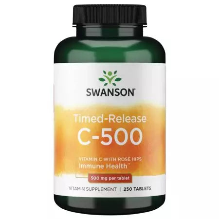 Vitamine C de Swanson avec des hanches Rose TimeDelease 500 mg 250 comprimés