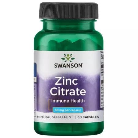 Swanson Zinc Citrate 30 mg 60 Capsules