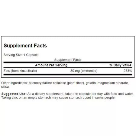 Swanson Zinc Citrate 30 mg 60 капсули